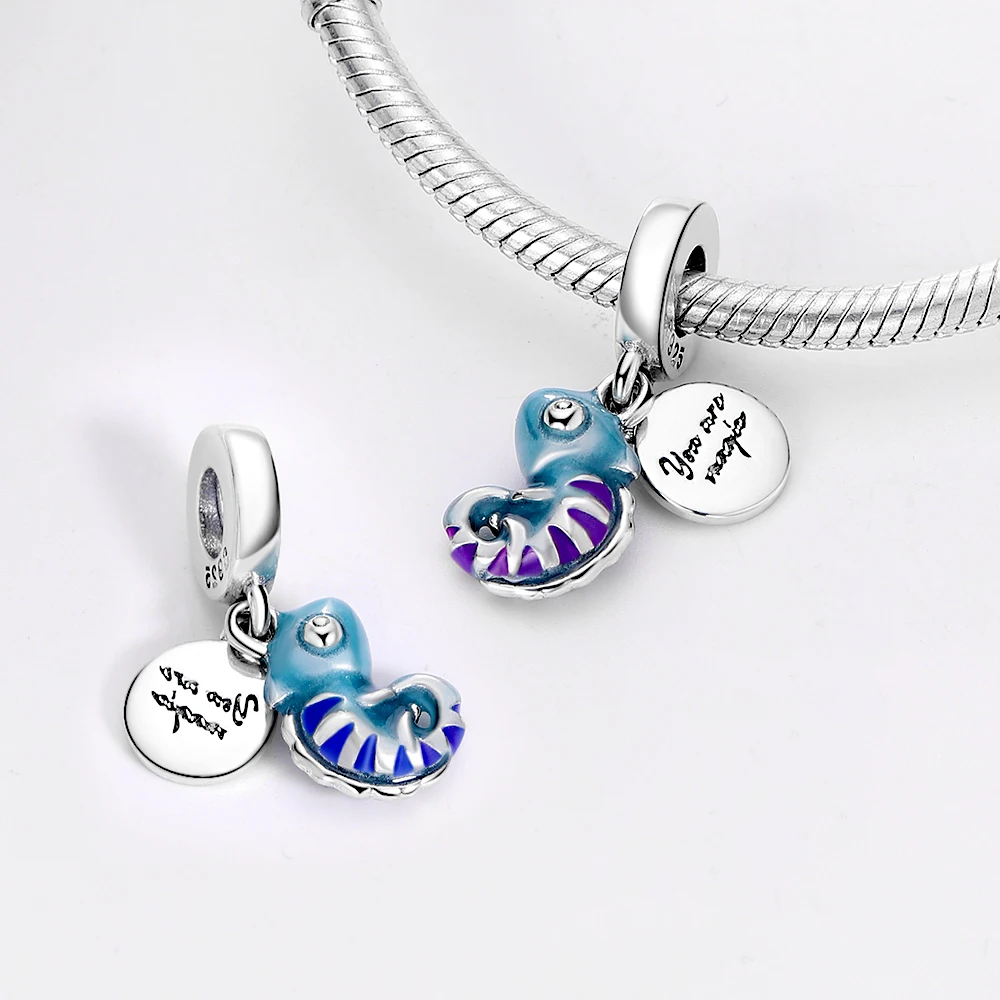 Mode Farbwechsel mit Temperatur Chamäleon Marienkäfer Silber Charms Perlen passen Pandora Original Armbänder feinen DIY Schmuck
