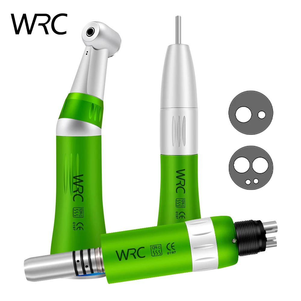 

Low Speed Dental Handpiece Kit Internal Water Spray Handpiece Set Straight Contra Angle 2/ 4 Holes Air Motor