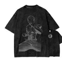 Vintage Wash Aesthetic Anime Graphic Tee, Otaku Gift Apparel - XXXL (1)