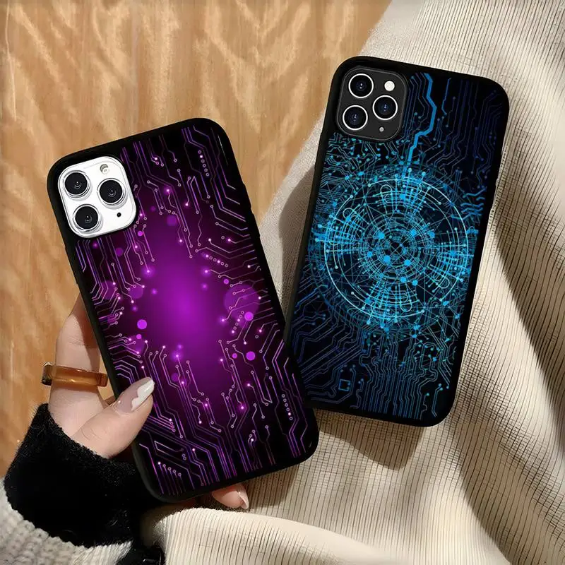 Schema Elettrico Classico Del Circuito Stampato Prix Cassa Del Telefono Silicone Pc + Tpu Per Iphone 14 Se 11 12 13 Max Xr Mini Pro 7 8 Plus X Xs