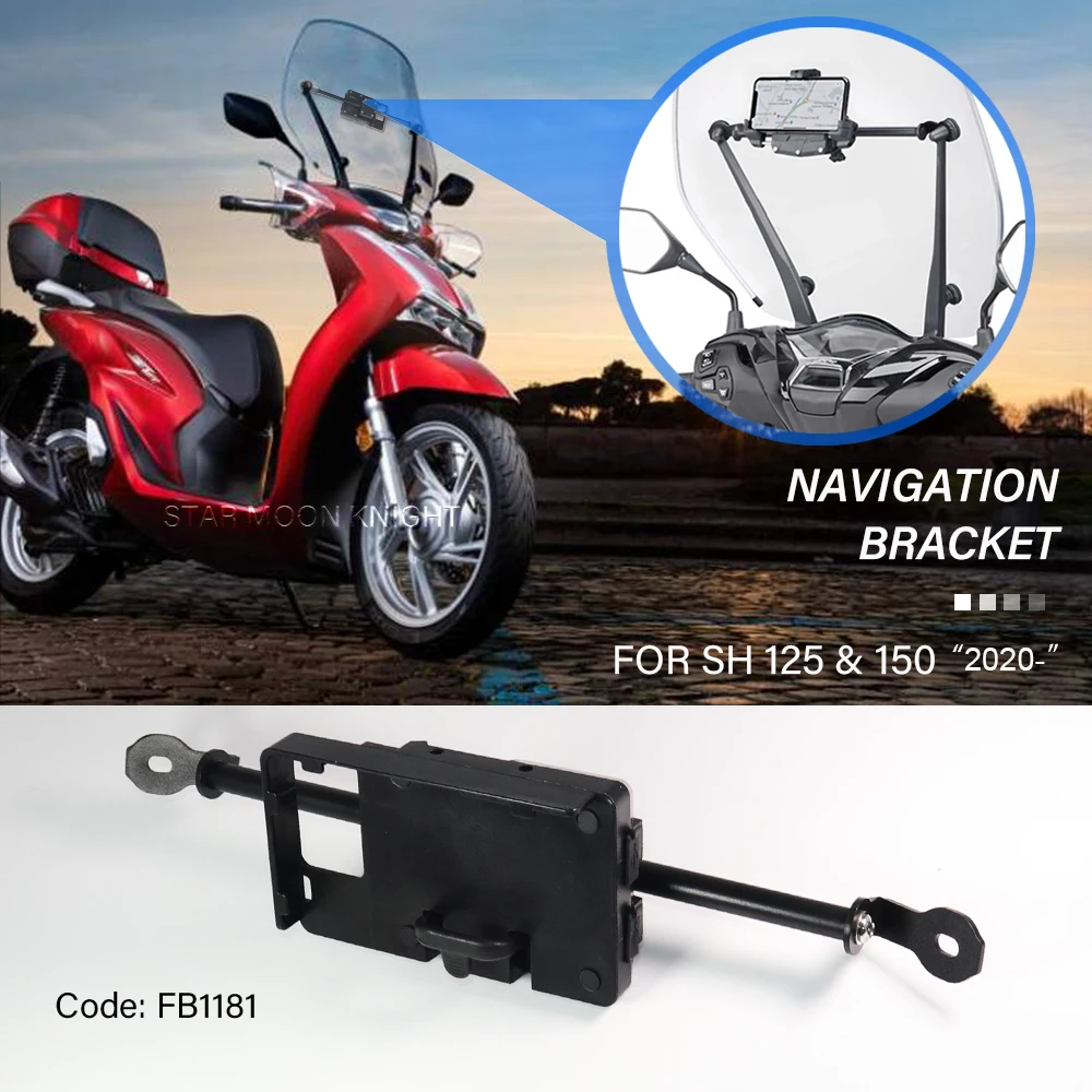 Staffa Per Piastra Di Navigazione Per Telefono Gps Per Honda Sh125 Sh150 Sh 125 150 2020-Supporto Per Parabrezza Adatta Accessori Per Supporti Codice: