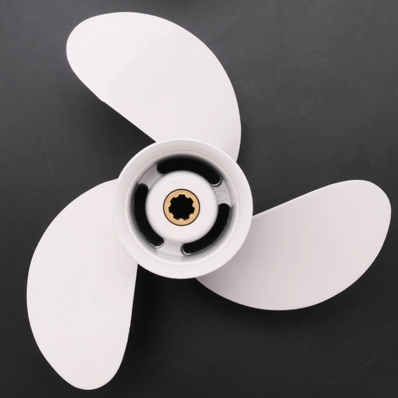 Boat Propeller 6G1-45943-00-El 8 1/2 X 7 1/2 3 Blades R Rotation 7 Spline Tooths Aluminum Alloy for Yamaha Outboard Engine 6-8Hp