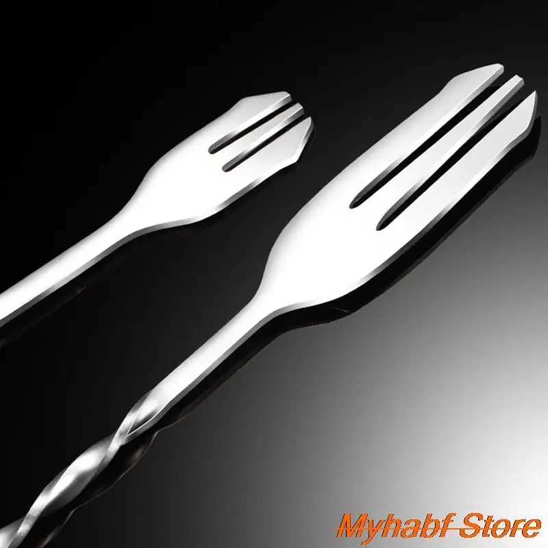 Creative Long Spiral Handle Cocktail Stirring Spoon Stainless Steel Whisky Wine Mixing Spoon Shaker Cocktail Stirrer Bar Tools