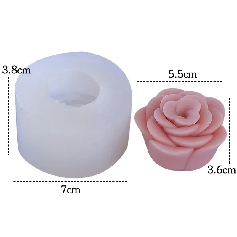 Silicone Candle Mold Rose Flower 3D Peony Soap Chocolate Cake Baking Molds
