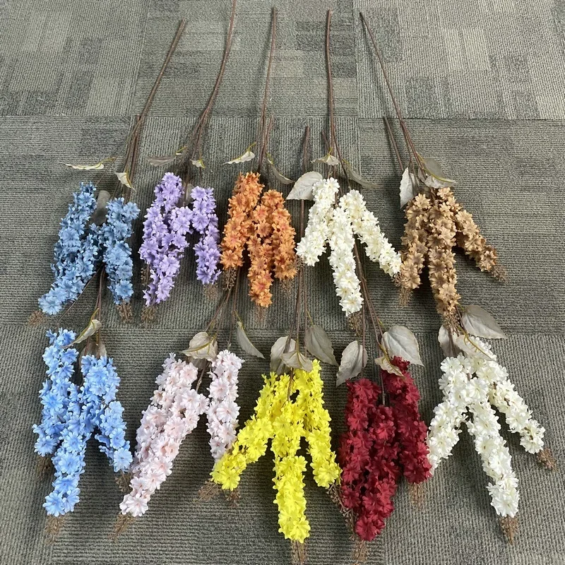

3 Forks Eiffel Hyacinth Artificial Flower Wedding Material Wedding Hall Ceiling Flower Arrangement Artificial Flower