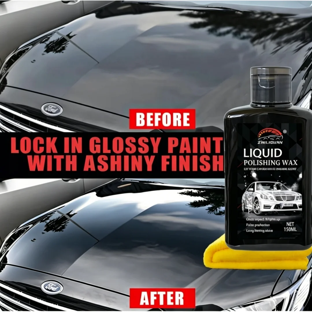 150ml Liquid Polishing Wax with Microfiber Towel, Car Paint Polishing Coating, Long Lasting Shine Paint Protection, Restores Car - 3
