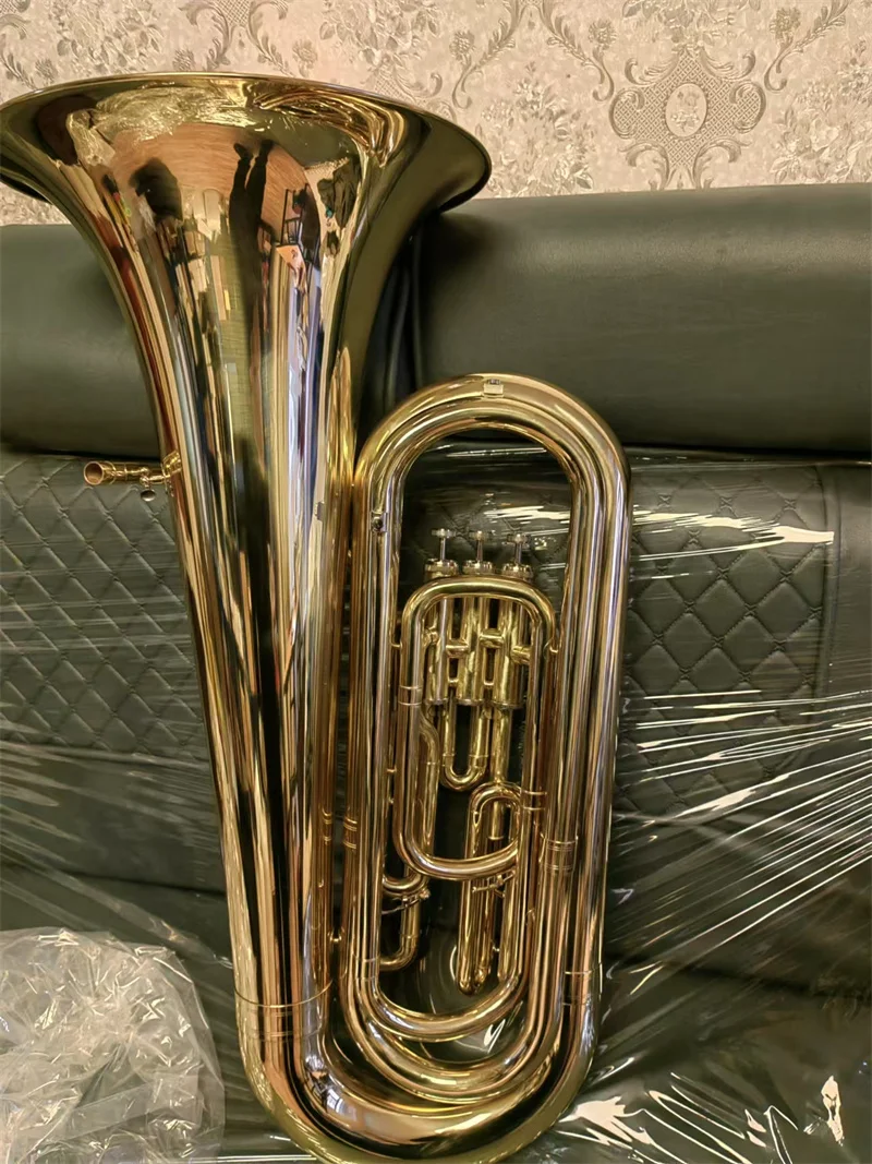 Bb Professional Gold Lacquer Brass Body Tuba