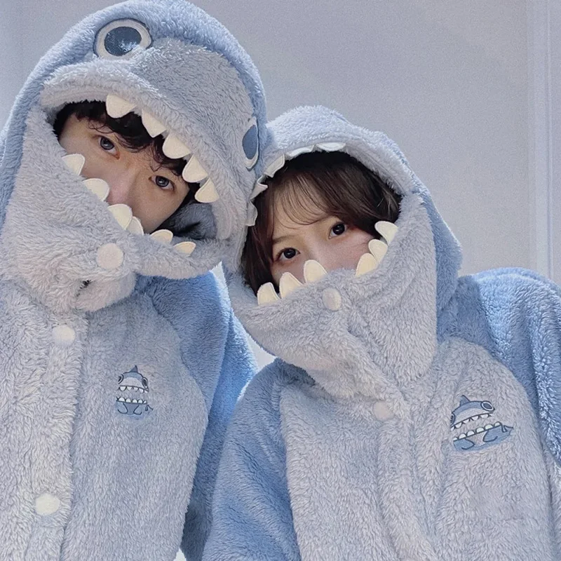 Winter Unisex Adult Cosplay Animal Pajamas Set Family Halloween Christmas Sleepwear Cosplay Costume for Women Men Nightwear 2pcs
