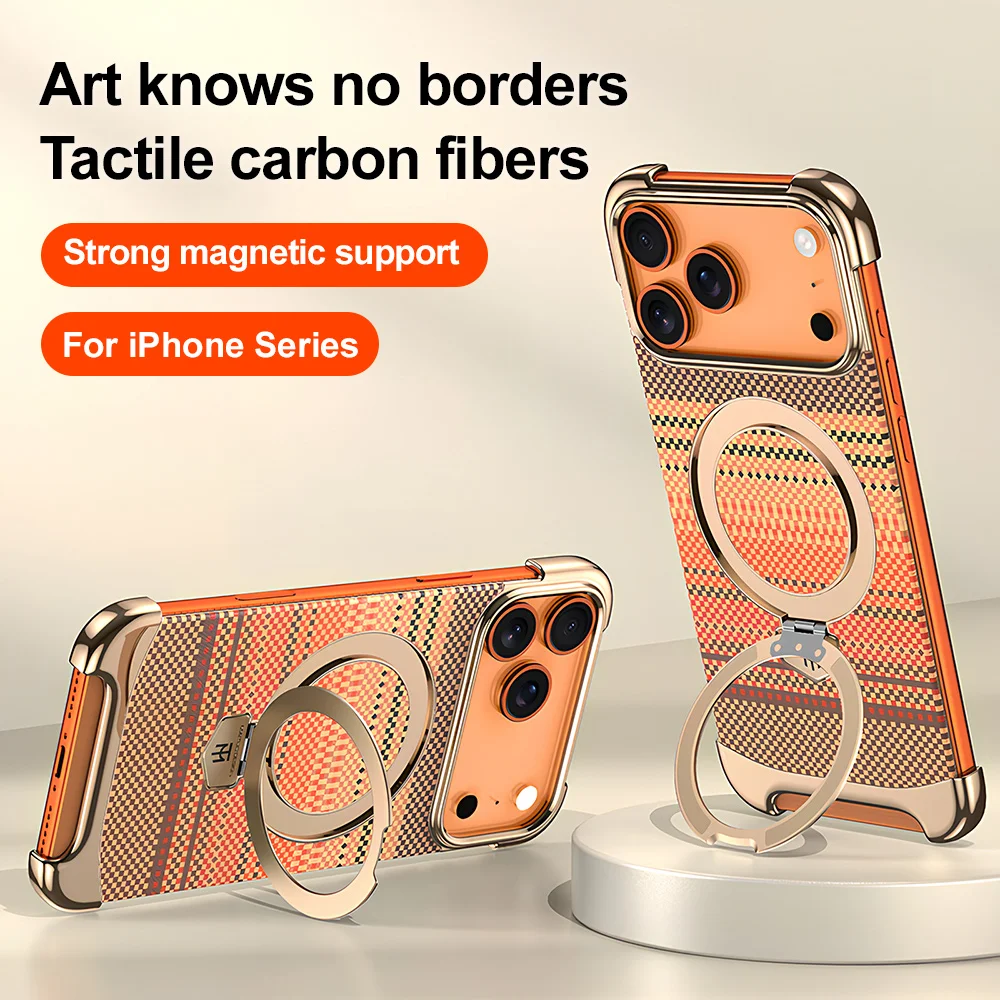Luxury Shockproof Wireless Charging Stand Phone Case with Corner Protection