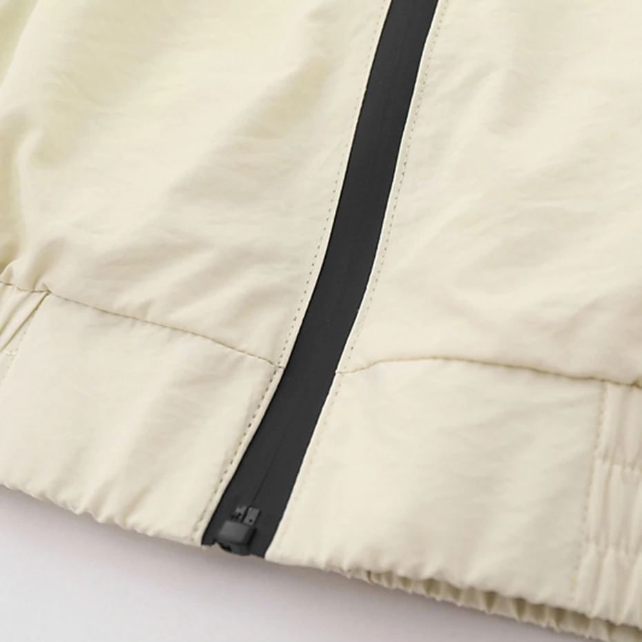 Men Windbreaker Jacket Striped Color Block Patchwork Harajuku Oversized Hip Hop Streetwear Jackets Loose Zipper Coat