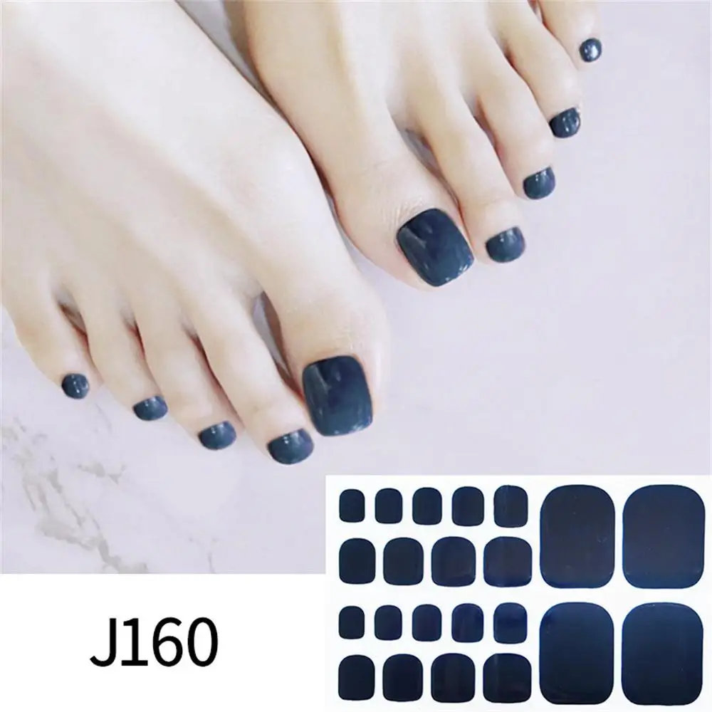 Nail Stickers Nail Decals Toe Gel Nail Sticker Hardens With UV Lamp Curing Gel Stickers Waterproof Korean Full Cover Polish Wraps Foot Strips