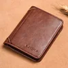 Classic Vintage Wallet Men Short Card Holder Wallet Multifunctional Vertical Tri-fold Wallet Thin Driver's License Storage Bag 6