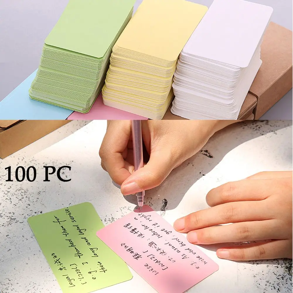 

100 Pcs / Set Office & School Supplies Boxed Bookmark Vintage Message Note Kraft Paper Blank Word Cards Business Card