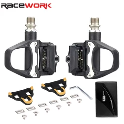 RACEWORK Clipless Road Bike Pedals with Nylon Cleats and Locking Plate (R26 SPD SL)