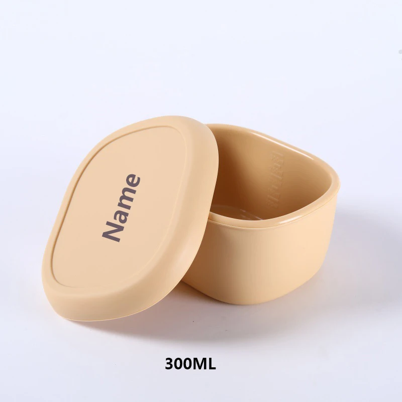Food-Grade Silicone Lunch Box Microwave-Safe Storage Container Free Name Printing Surprise Gift