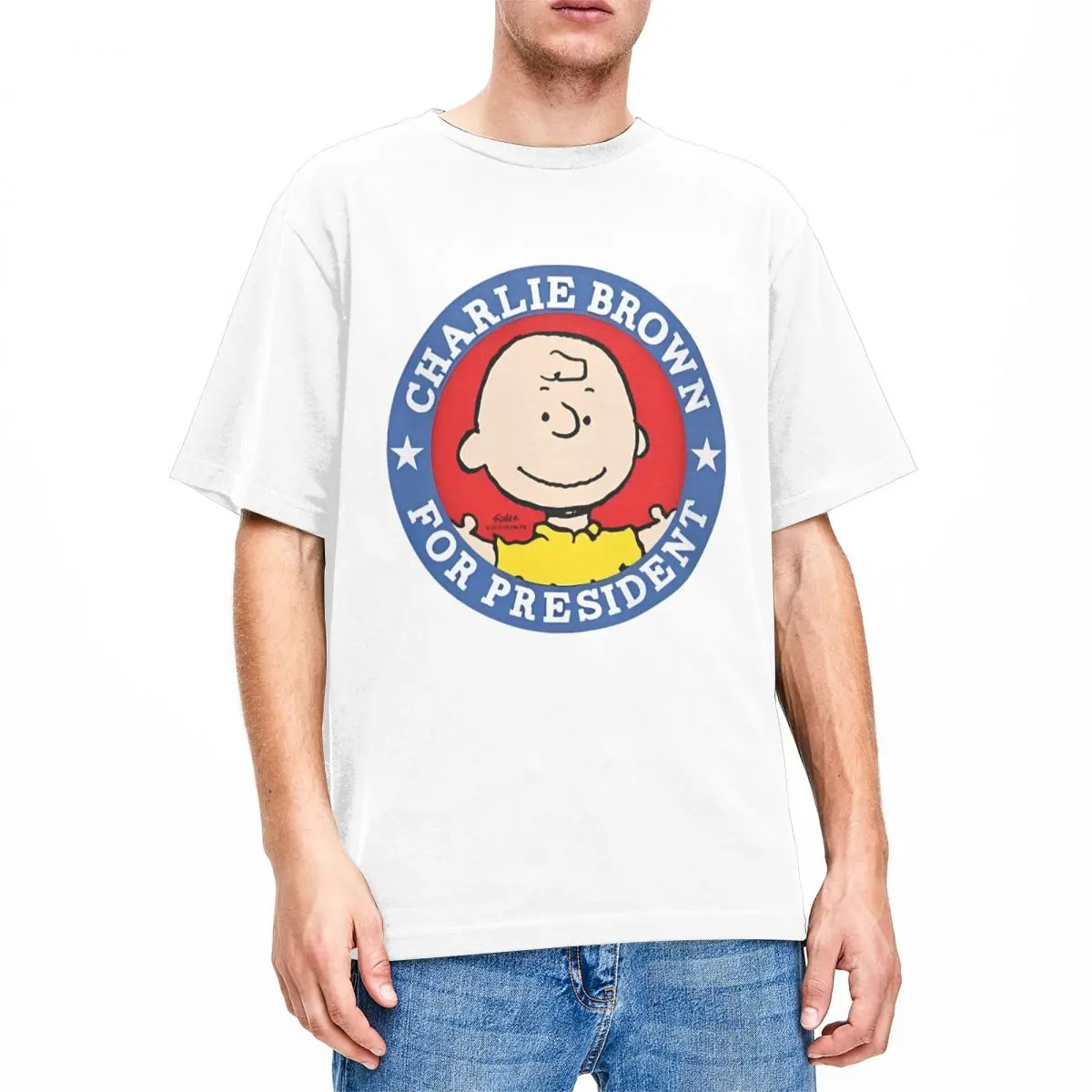 thumbnail image 1 of Camiseta de Peanuts Charlie Brown y Snoopy, divertidas camisetas de algodón para adultos, camisetas de verano de cuello redondo, camisetas de hip hop, ropa holgada de talla grande, 1 of 5