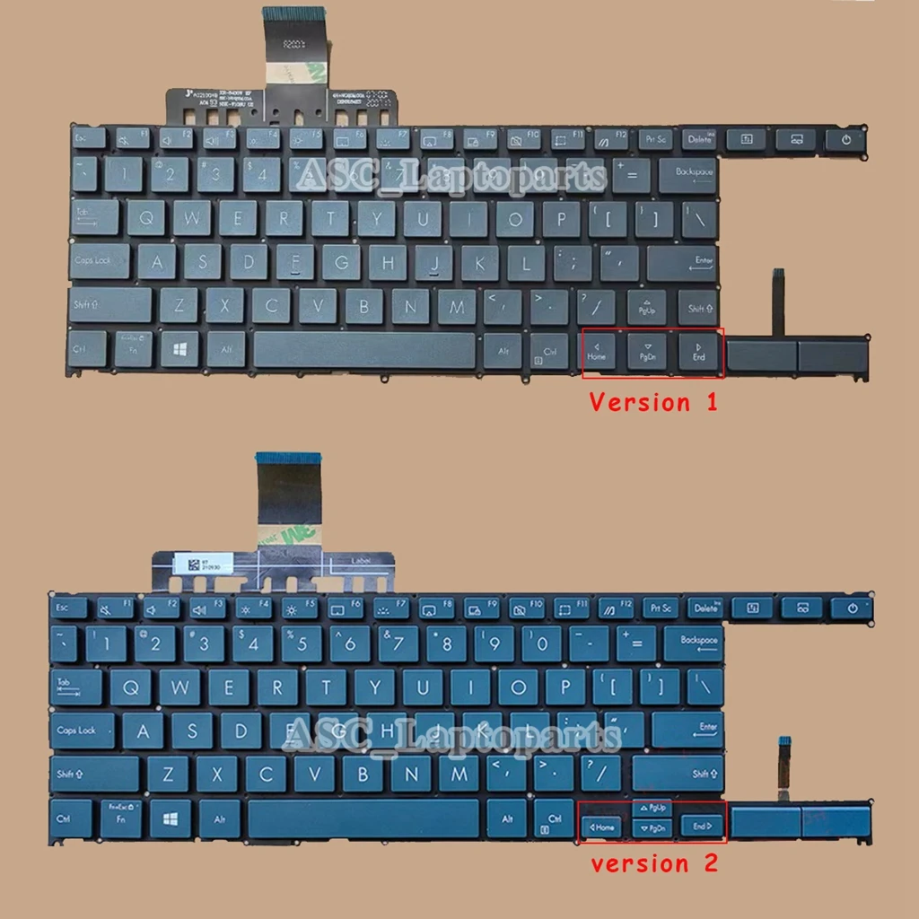 Teclado dos Eua para Asus Asus Zenbook Duo 14 Ux482 Ux482e Ux482ea Ux4100e Ux481 Ux481fa Ux481fay Ux481fl Ux481fly Novo