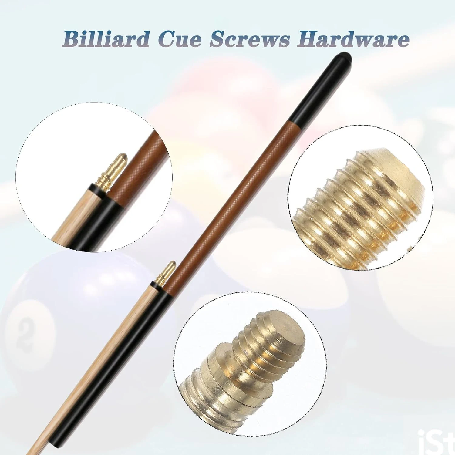 Stainless Steel Screws Screw Bolt Nut Set Hex Nuts Assortment Kit Screw Washer Nut Kit Hexagon Socket Head Cap Screw Auto Fasteners Assortment 1/2Sets Billiard Cue Screws Pool Cue Joint Pool Sticks Hardware Joint Connecting Screws Billiard Extension