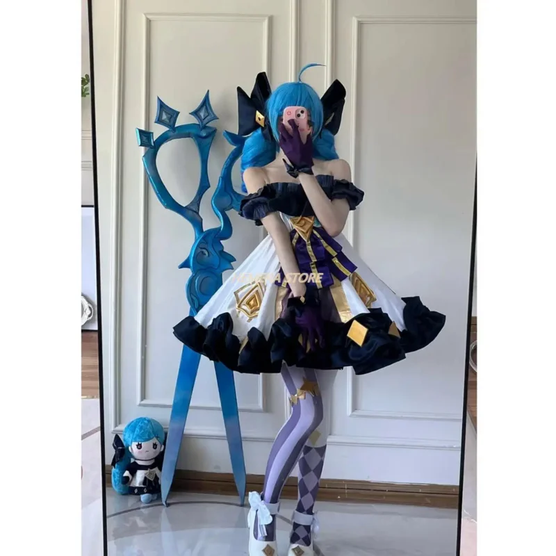 

Game LOL Gwen Cosplay Costume Game Cos LOL Cosplay New Hero Gwen Gothic Dress Lolita Costume And Cosplay Wig Role Play Sets