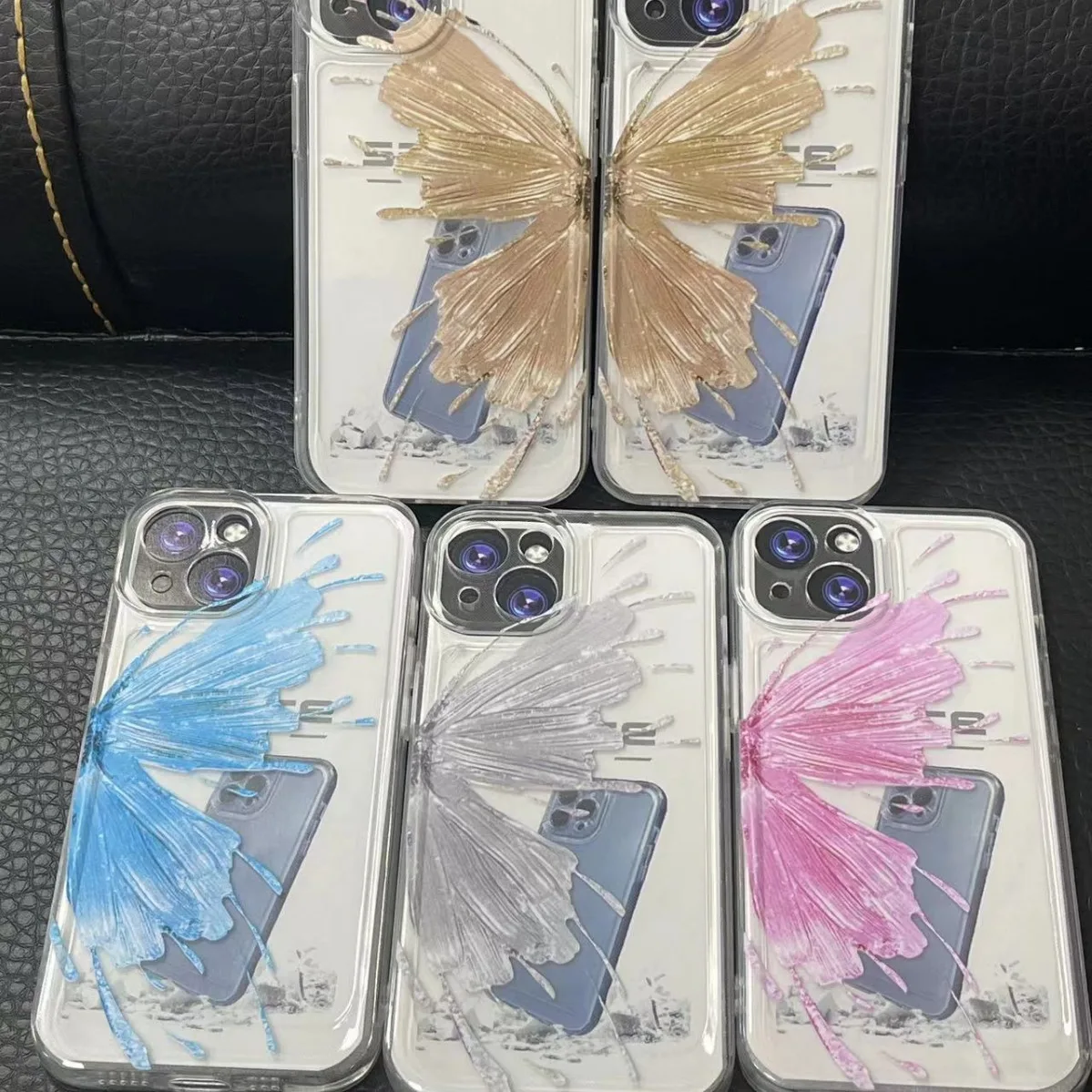 

Three-dimensional color Butterfly for iPhone15/14promax Apple phone case 13/12/11pro Soft xr/xs/8p