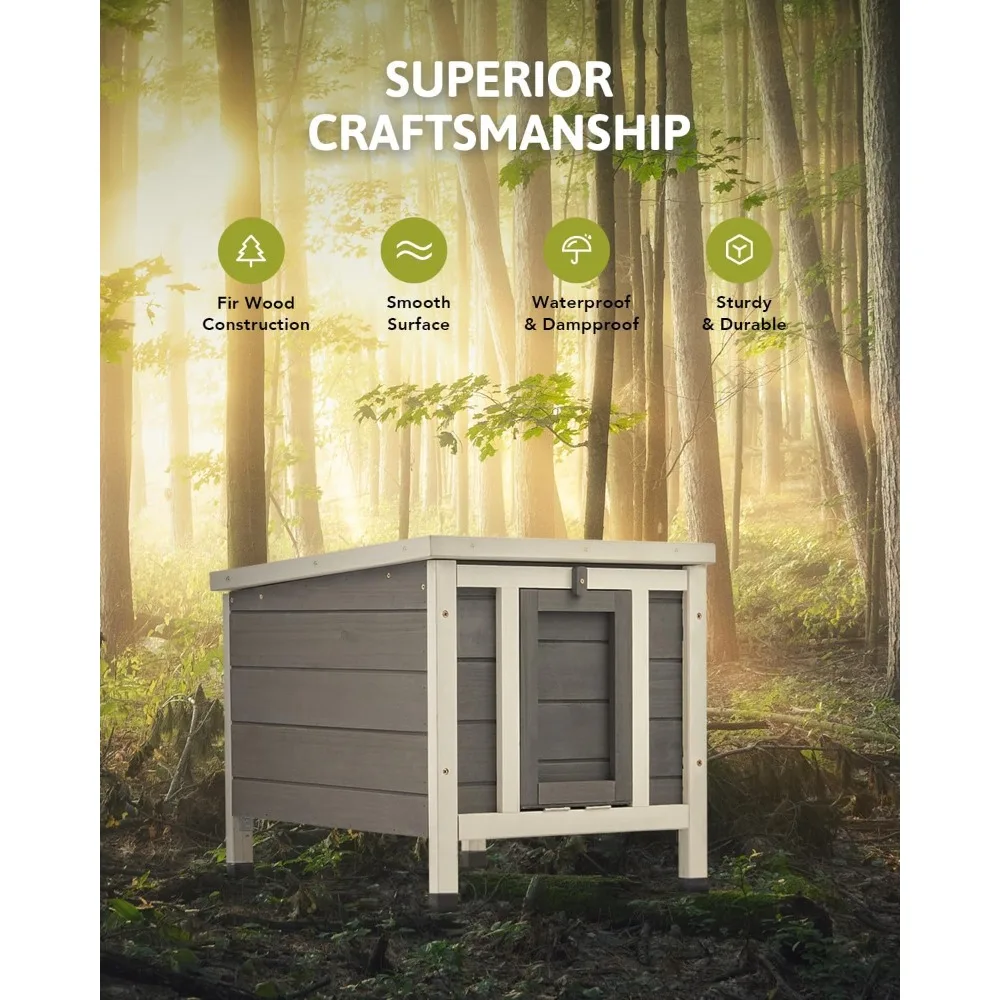 Outdoor-Cat-House-Weatherproof-Rabbit-Hutch-Hideout-Indoor-Bunny-Cage ...