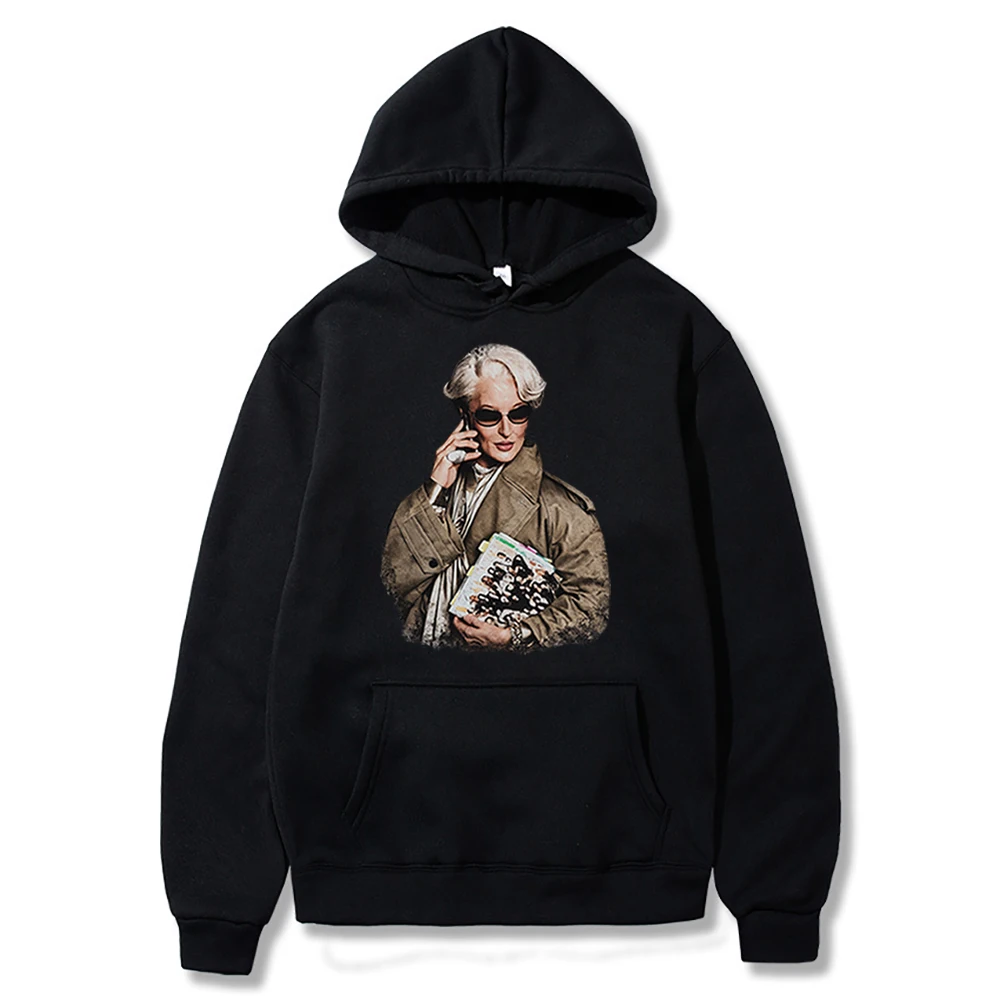 The Devil Wears Movie Hoodie 재미있는 패션 영화에서 영감을 받은 셔츠 Miranda Priestly That's All Jumper Meryl Streep Lady Boss 후디