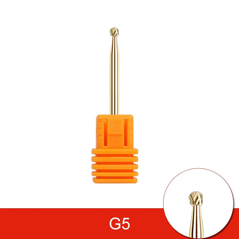 Golden Tungsten Carbide Nail Drill Bit for Manicure and Pedicure Accessories