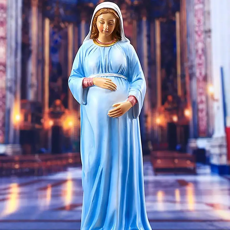 

Pregnant Virgin Mary Statuette Virgin Mary Religious Sculpture Resin Madonna Statue Atholic Religious Decor Ornament For Homes
