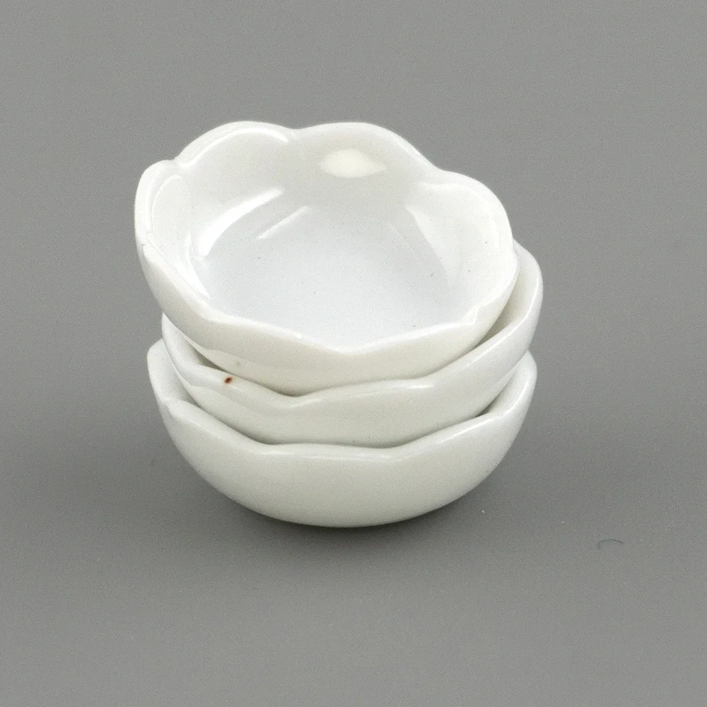 

3Pcs 1/12 Doll House Miniature Ceramic Food Plate Simulation Kitchen Disk Model Toys for Mini Decoration Dollhouse Accessories