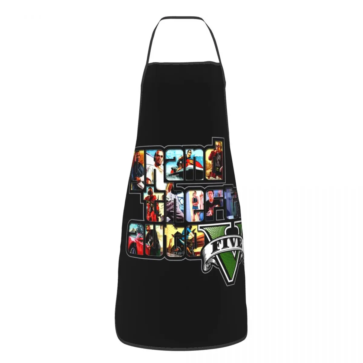 

Custom Bib Grand Theft Auto Aprons for Men Women Unisex Adult Chef Cooking Kitchen GTA Adventure Game Tablier Cuisine Painting