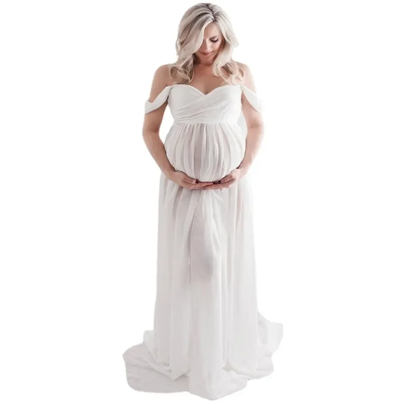 

Long Maternity Dress Photography Props Pregnancy Photo Shooting Maternity Dresses Photoshoot Pregnant Dress Tulle Maxi Gown