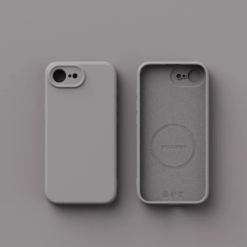 Luxury Magnetic Soft Liquid Silicone Phone Case with Matte Skin Feel Back Cover