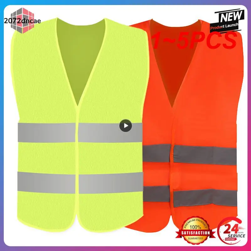 1~5PCS Car Reflective Safety Vest,Auto Parts Reflective Strip Vest For Gas Stations Cleaning Sanitatio Cycling High Visibility