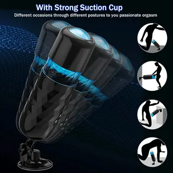 Automatic Male Masturbator Telescopic Rotation Penis Stimulation Hands Free Pocket Pussy With Suction Base Adult Sex Toy for Man