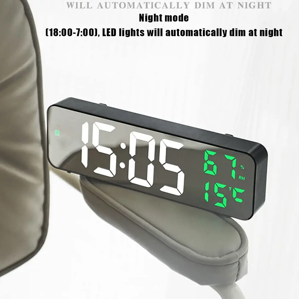 Led Digital Wall Clock Large Screen Wall-mounted Time Temperature Humidity Display Electronic Alarm Clock Home Decor wall clock digital wall clock