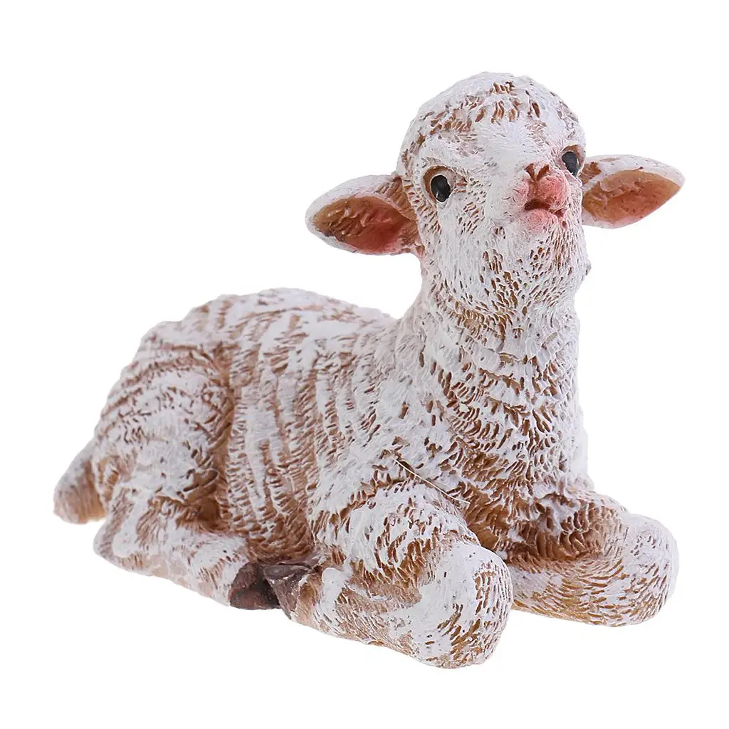 

Animal Sculpture Resin Sheep Figurine for Home Garden Statues Outdoor Scene