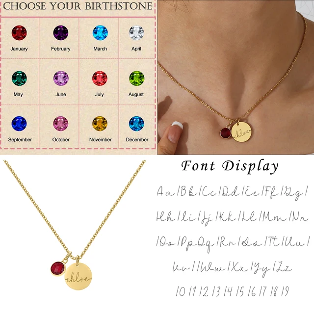 Collier de pierre de naissance personnalisé pour femmes, meilleurs bijoux de noël personnalisés pour mère, cadeau, nom personnalisé pour maman