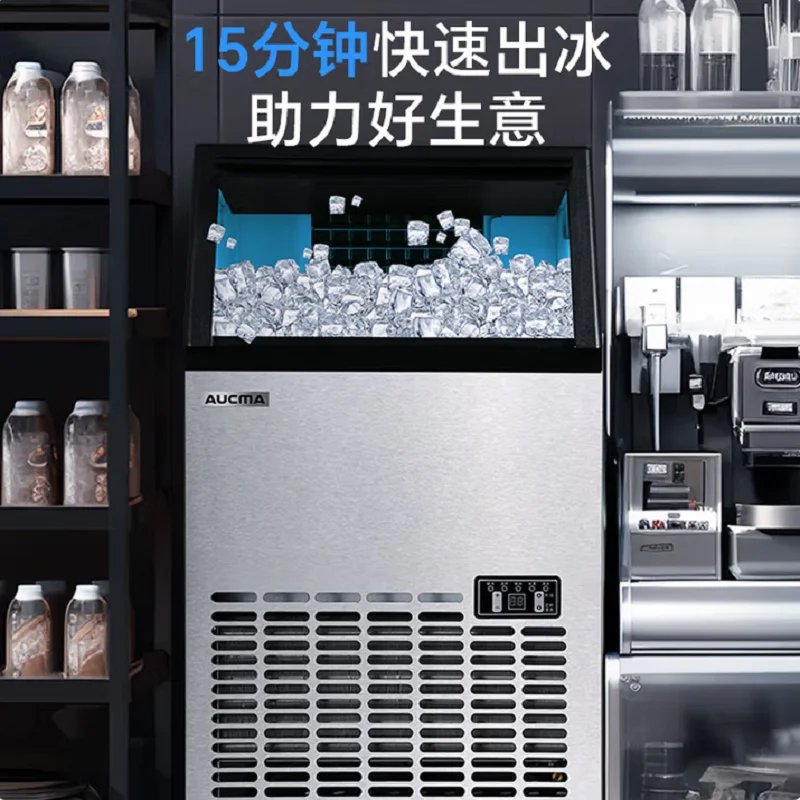 Commercial Cube Ice Maker Freestanding Auto Clean Liquid Freezer Home Appliance - Image 4