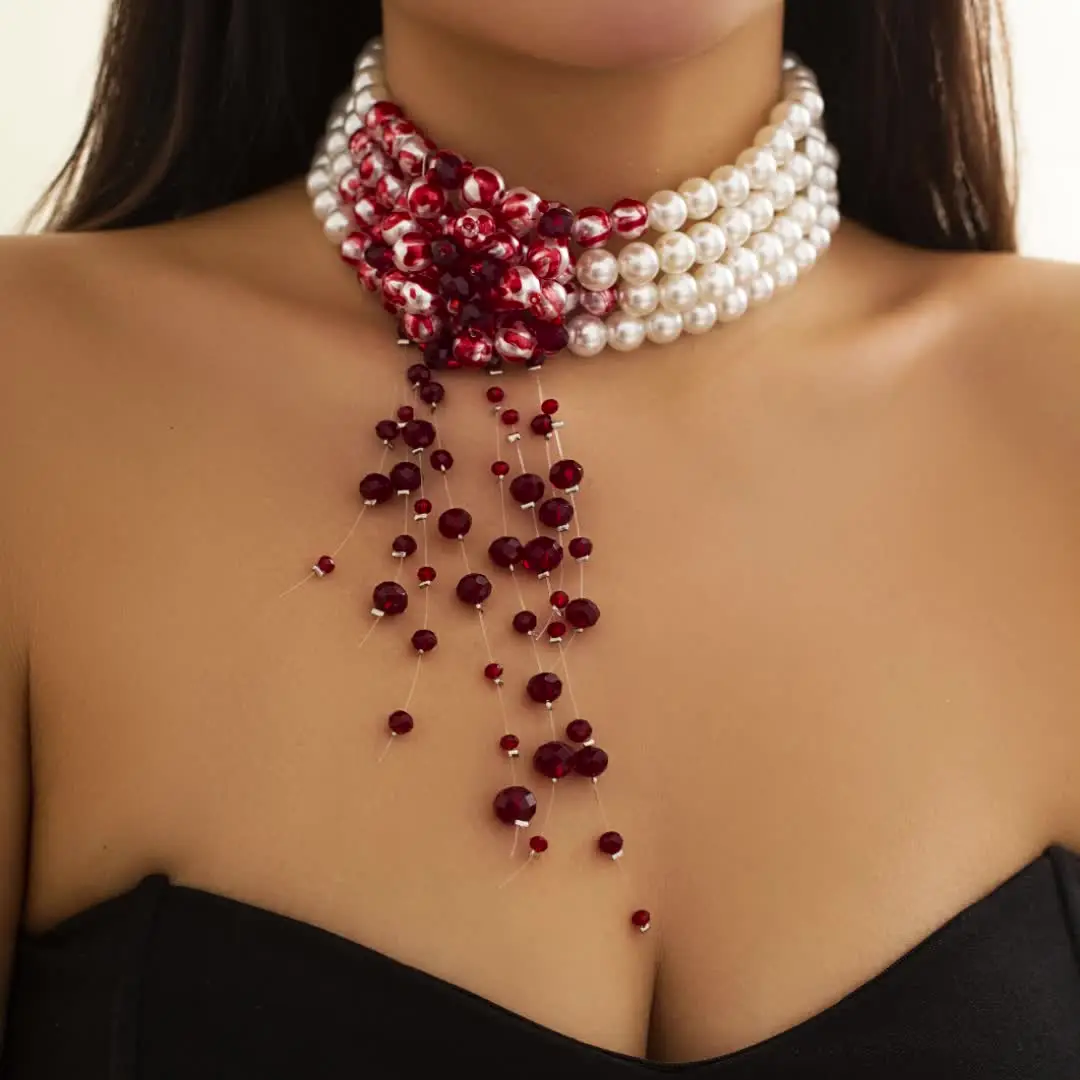 Elegante Witte Kralenketting met Goud - Must-have Fashion Item