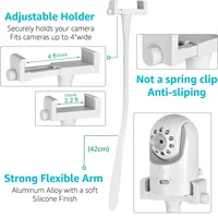 Support universel pour moniteur de bébé, support torsadé Flexible pour Webcam, tige de berceau sans trou 3