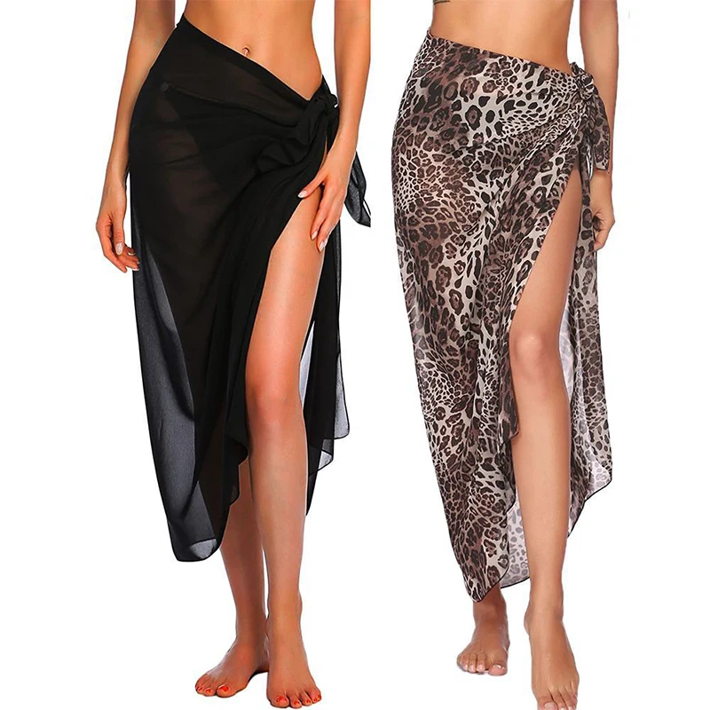 Summer Sexy Beach Skirts Women Beach Wear Chiffon Beach Wrap Skirt Towel Long Sarong Cover Up Sexy Bikini Scarf 3