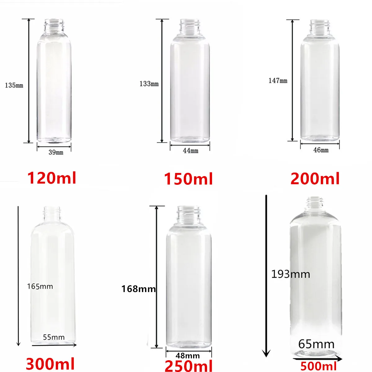 30Ml 1Oz 50Ml 60Ml 100Ml 1Oz 8Oz 120Ml 150Ml 200Ml 250Ml 300Ml Plastic Ronde Doorzichtige Huisdierenfles Met Twist Doppen Voor Lijm