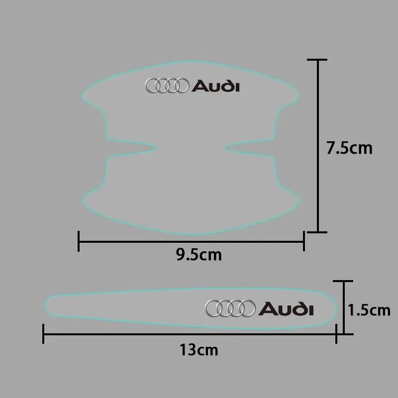 8-Piece Transparent Car Door Handle Protective Film Set