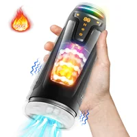 Kushor LED Automatischer männlicher Masturbator Waren 19 Modi Stoßheizung Blowjob Saugmaschine Vaginette Männer Sexspielzeug Erwachsene 18