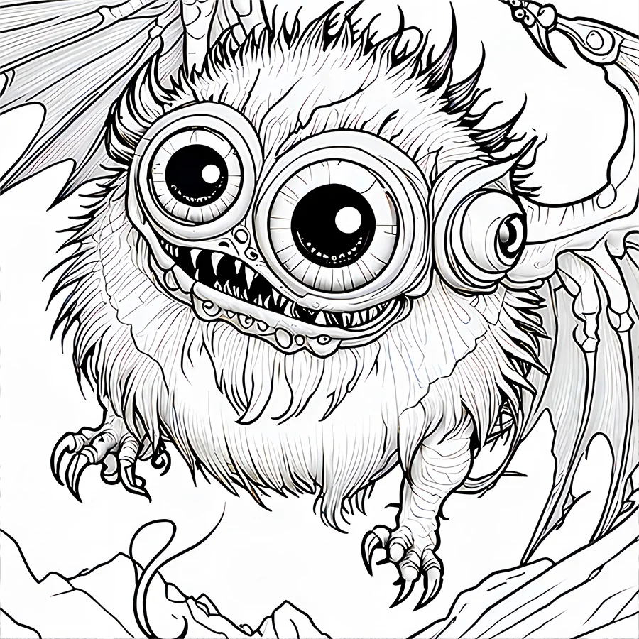 20 Page Adorable Fantasy Creatures Coloring Book For Adults And Teens Featuring Cartoon Cute Creatures Graffiti Painting Drawing 5