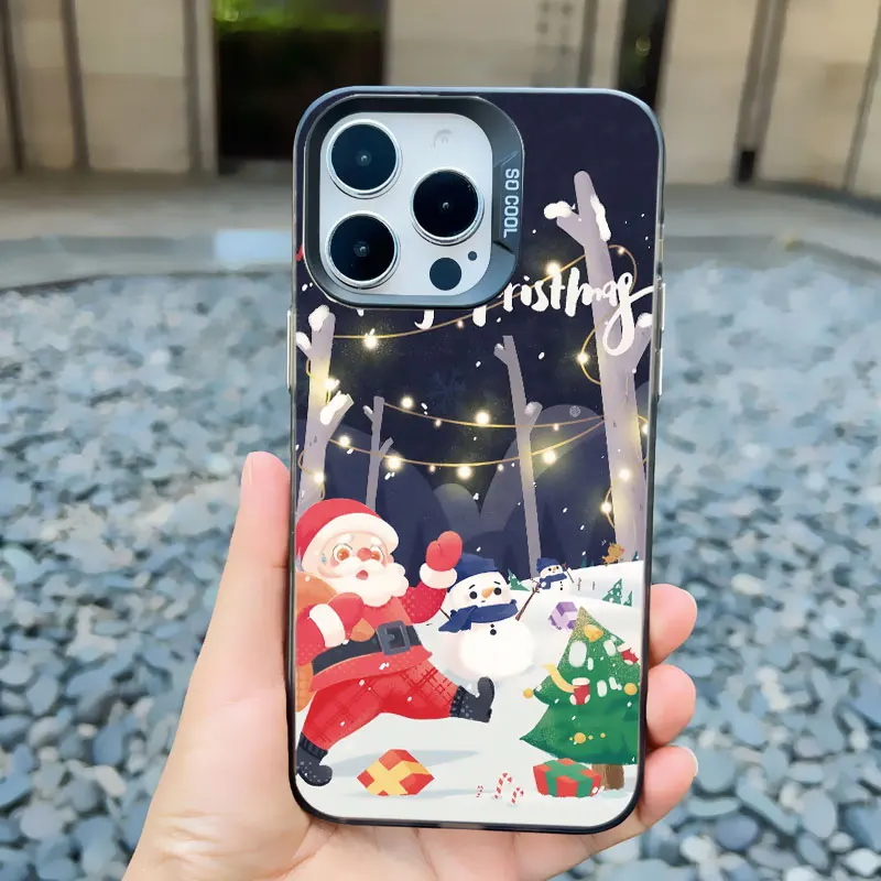 Frohe Weihnachten Tag Handyhülle für iPhone 13 12 Pro Max Mini 16 15 14 Plus Pro Max 11 stoßfeste Laser-Rückseite Handyhülle Funda – Detail 5