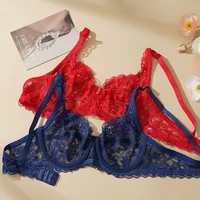 Soutiens-gorge sexy en dentelle pour femmes, soutien-gorge en dentelle grande taille 34-40 bonnets B/C, bralette push-up ajourée, lingerie pour femmes courbes 4