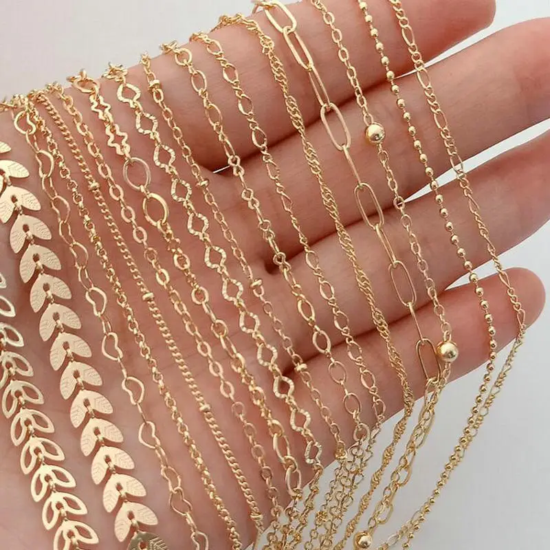 4 Pezzi Prolunghe In Oro 14k Per , Collana E Cavigliera - Foto 9