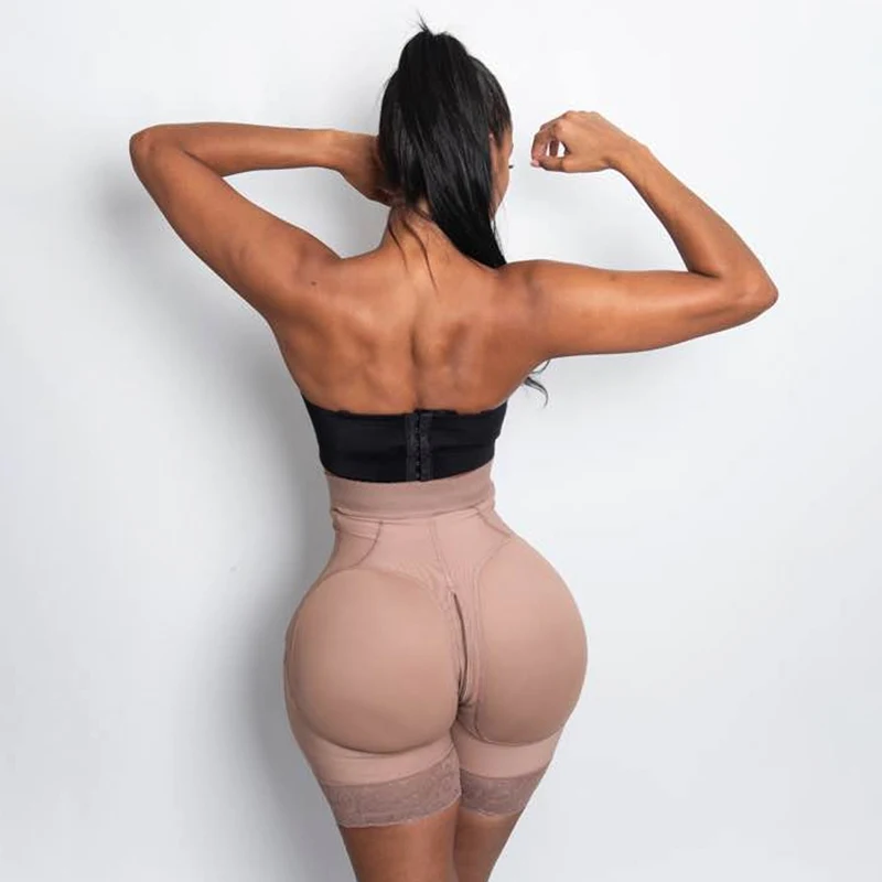 Panty Body Shaper With Brassier  High Compression BBL Postpartum Butt lifter Butt Pads Seamless Hip Enhancer Shorts