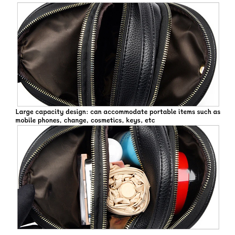 Women's Single Shoulder Crossbody Bag 3-Layer Main Space Large Capacity Handbag Woman Small Round Bag Versatile New Style